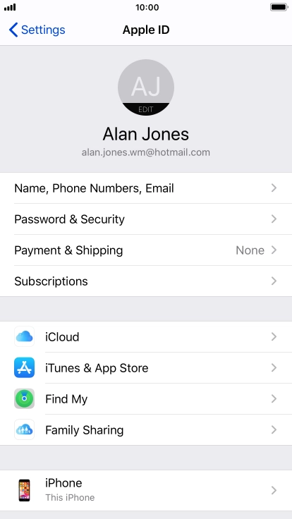 Press iCloud.