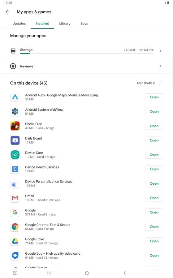 Press the required app. Press the required app.