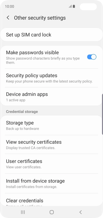 Press Set up SIM card lock.