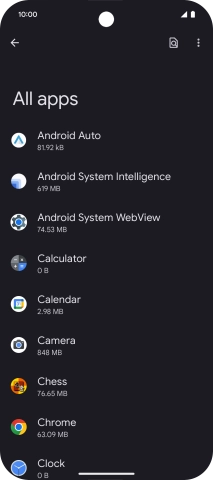 Press the required app. Press the required app.