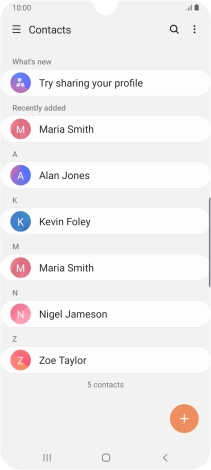 Press the required contact. Press the required contact.
