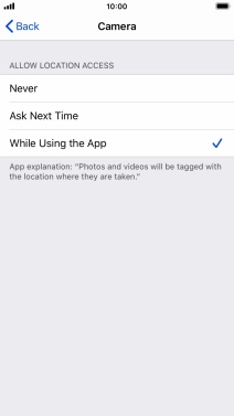 Press the required setting to turn the function on or off.