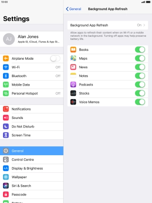 Press Background App Refresh. Press Background App Refresh.
