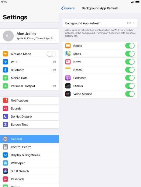 Press Background App Refresh. Press Background App Refresh.