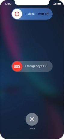 Press and drag the power off icon right. Press and drag the power off icon right.