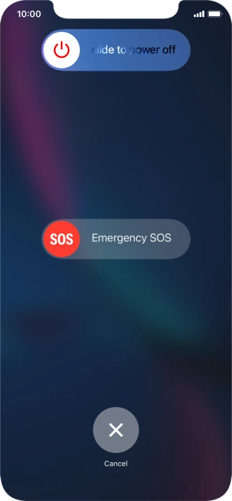 Press and drag the power off icon right. Press and drag the power off icon right.