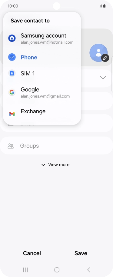 Press the required Google account.