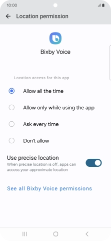 Press the required setting. Press the required setting.