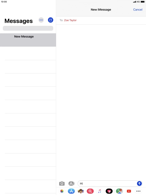 Press the send icon. Press the send icon.