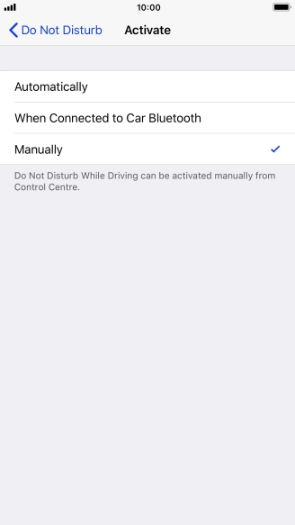 Press the required setting. Press the required setting.