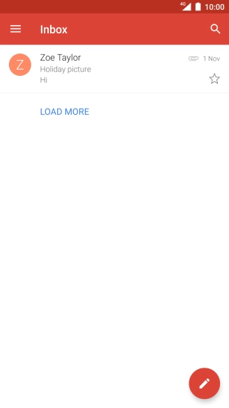 Slide your finger right starting from the left side of the screen.