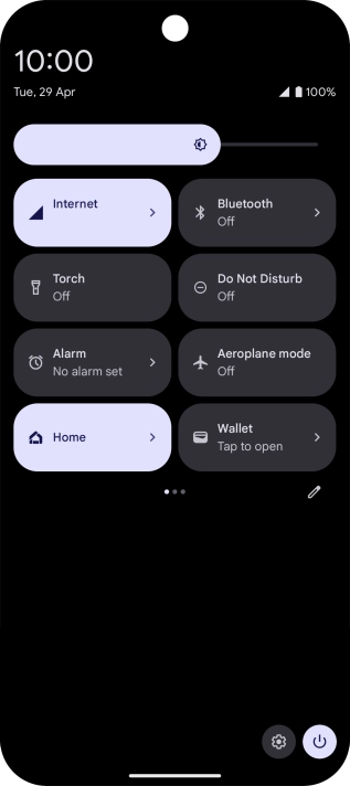 Press the settings icon.