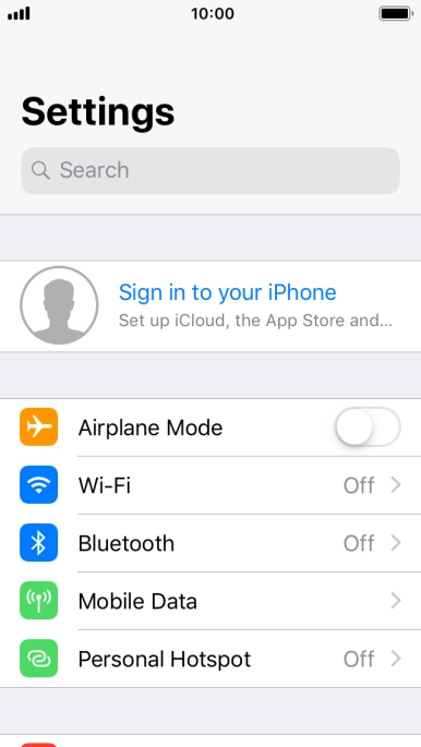 Press Sign in to your iPhone. Press Sign in to your iPhone.