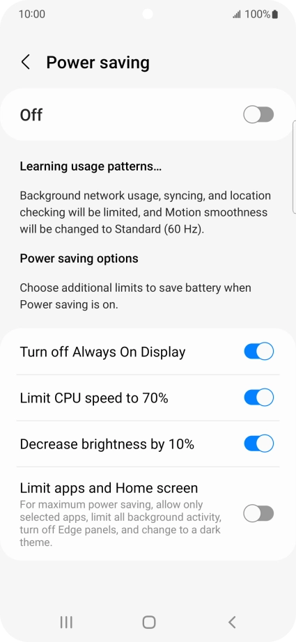 Press the indicators next to the required settings. Press the indicators next to the required settings.