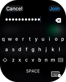 Key in the password for the Wi-Fi network and press Join. Key in the password for the Wi-Fi network and press Join.