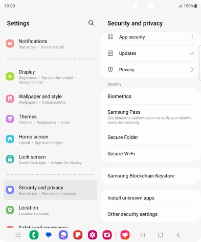 Press Other security settings. Press Other security settings.