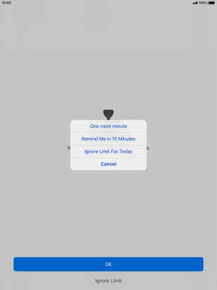 Press the required setting.