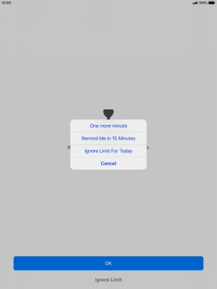 Press the required setting.