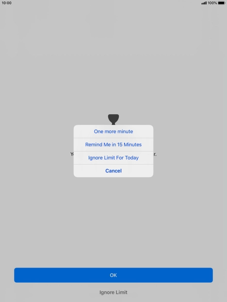 Press the required setting.
