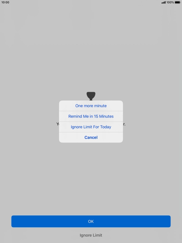 Press the required setting.