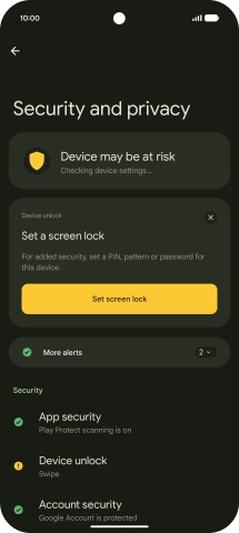 Press Device unlock. Press Device unlock.