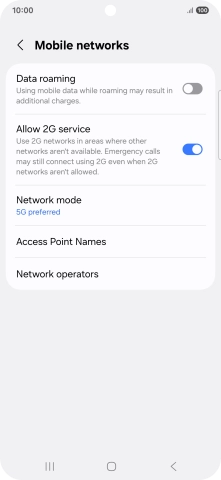 Press Network mode.