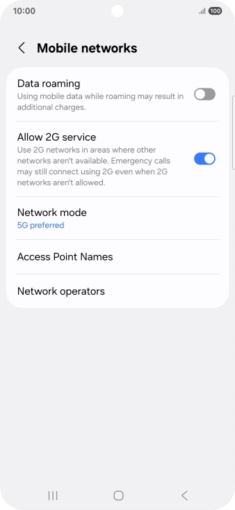 Press Network mode.