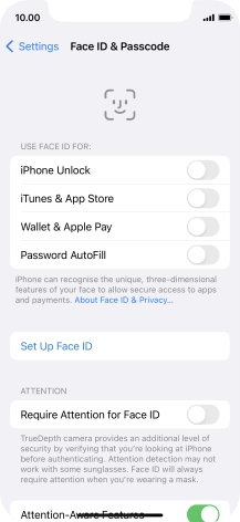 Press Set Up Face ID. Press Set Up Face ID.