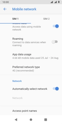 Press Preferred network type.