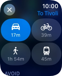 Press the required transport type. Press the required transport type.