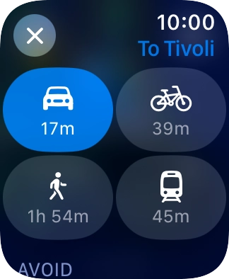 Press the required transport type. Press the required transport type.
