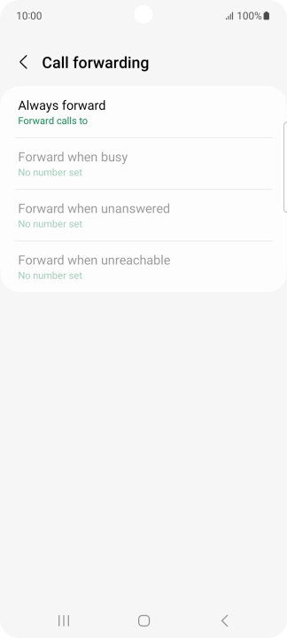 Press the required divert type.