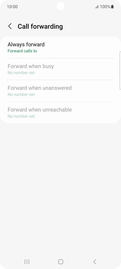 Press the required divert type.