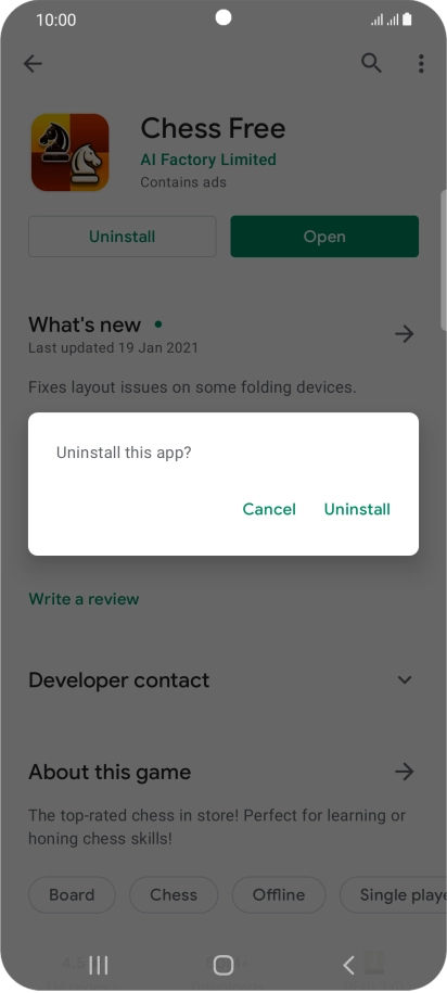 Press Uninstall.