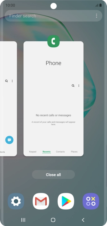 To end one running application, slide your finger upwards on the required application.