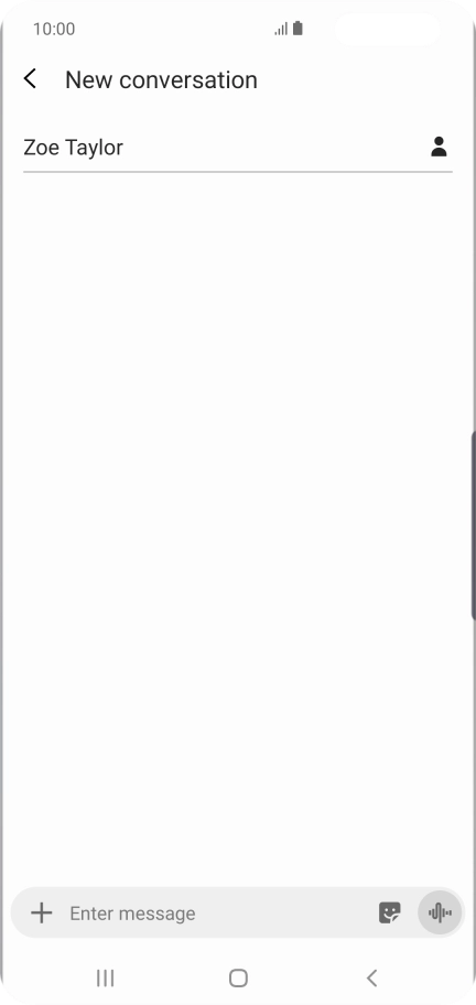 Press the text input field and write the text for your text message.