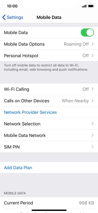 The total data usage is displayed next to Current Period.