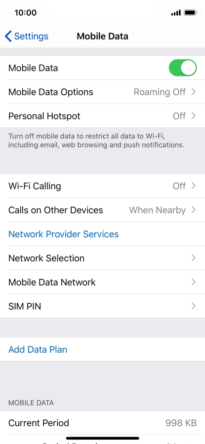 The total data usage is displayed next to Current Period.