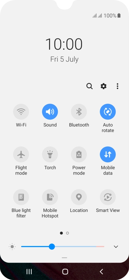 Press the settings icon.