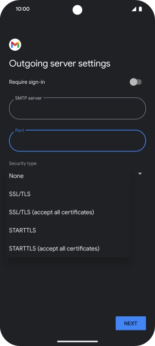 Press SSL/TLS.