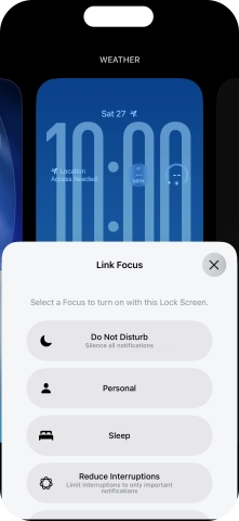 Press the required focus mode. Press the required focus mode.
