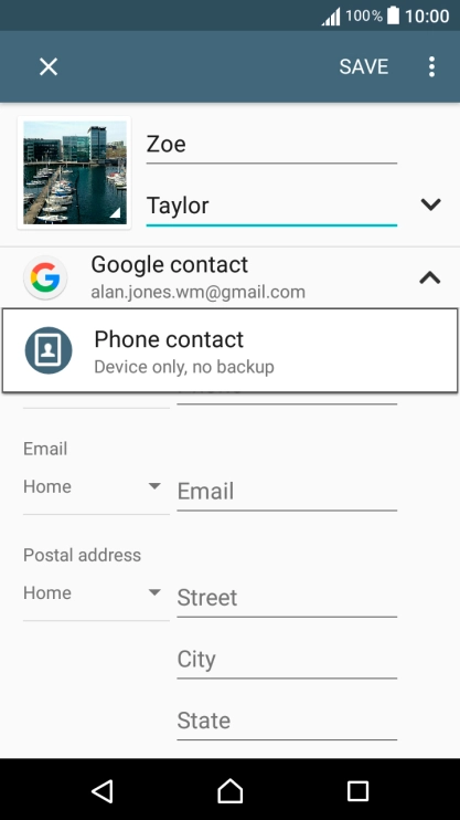 Press Phone contact.