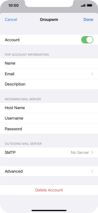 Press SMTP.