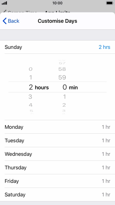 Select the required time limit.