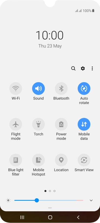 Press the settings icon.