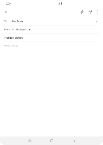Press the text input field and write the text for your email message.