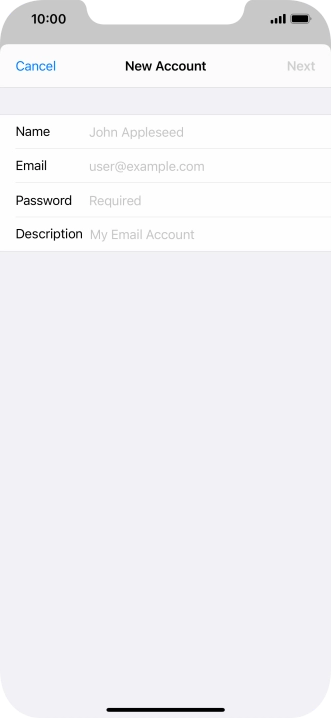 Press Name and key in the required sender name.