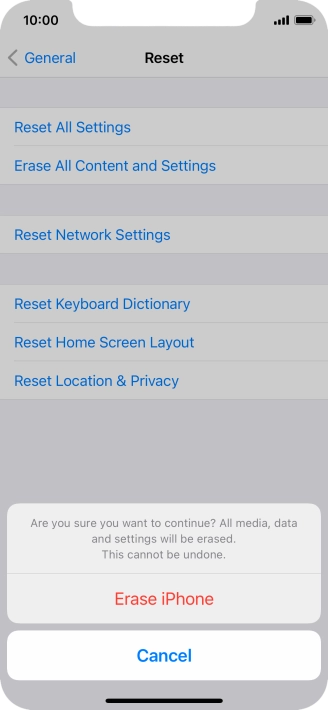 Press Erase iPhone.