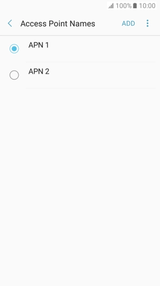 Press the field next to the data connection to activate it.