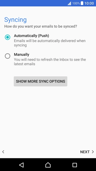 Press SHOW MORE SYNC OPTIONS.